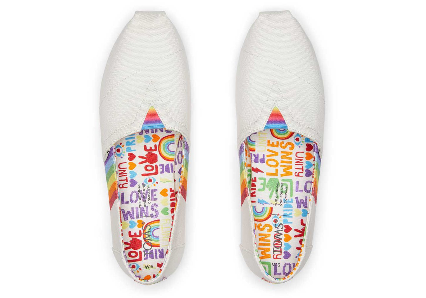 Toms Espadryle Damskie Białe - Alpargata Unity Rainbow - 31WEXZFUT